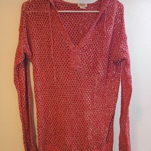 🍀Red Knit V-Neck Sweater By Mossimo